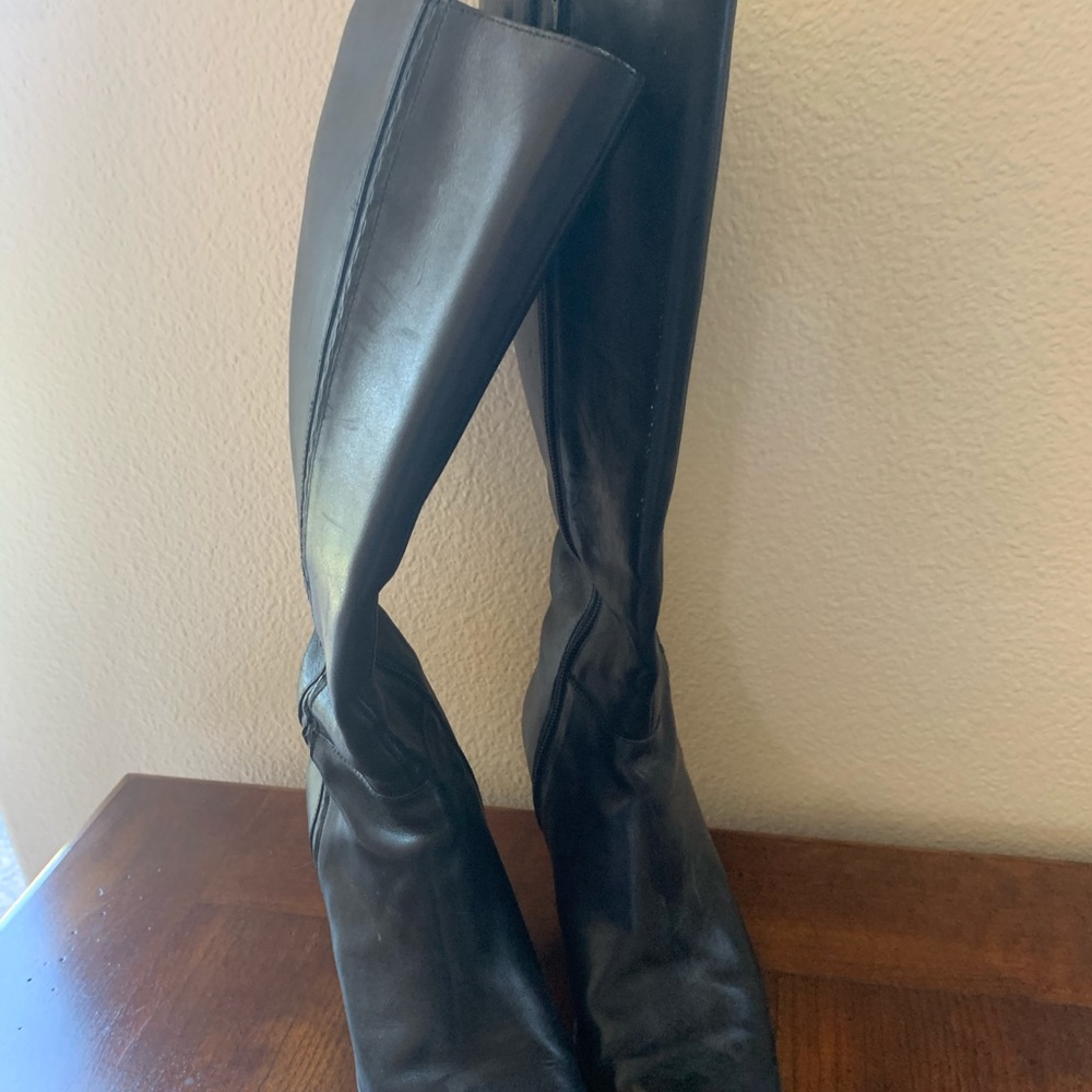 6.5 m ladies black knee high boots
